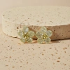 Golden mesh crystal flower ear studs, fashionable and light luxury earrings for women Specification image